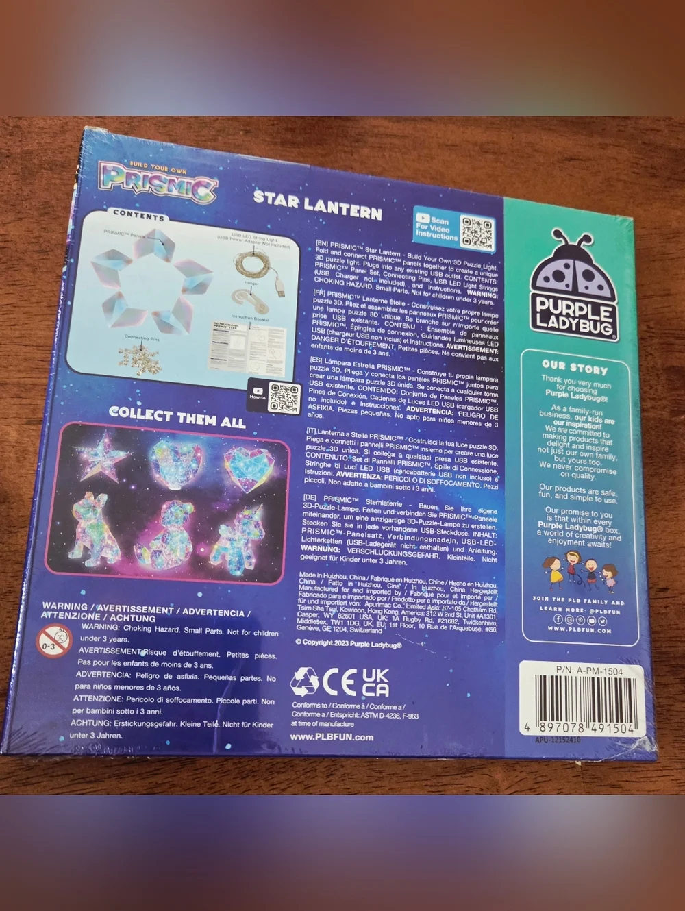 PURPLE LADYBUG Prismic Star Lantern Craft Kit - Room Light Decoration, Gifts